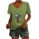 thumbnail image 1 of Camisetas Casuales de las Mujeres Gradiente Día de la Independencia Impreso Cuello Redondo, Blusa de Manga Corta para Diario, Fiesta Y Primavera Verano, 1 of 3