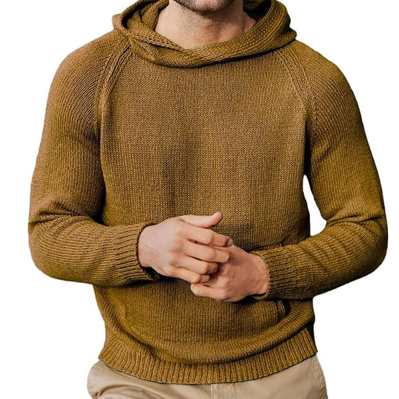 PMUYBHF Male Denim Jacket Men Slim Men's Stand Up Collar Pullover Sports Sweater Winter Fashion Twistss Button Sweater L