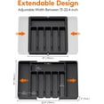 thumbnail image 3 of Lifewit Silverware Drawer Organizer Expandable Utensil Tray Adjustable Flatware, Plastic, Black, 3 of 10