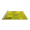 thumbnail image 2 of Ahgly Company Machine Washable Indoor Rectangle Patchwork Yellow Transitional Area Rugs, 8' x 10', 2 of 4
