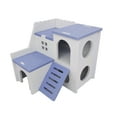 thumbnail image 2 of Walbest Walbest Wooden Hamster House,3 Color Compound Dual-Layer Villa Design with Exercise Bridge Funny Living Hut Nest Toy for Small Animals Like Dwarf Hamster and Mouse, 2 of 7