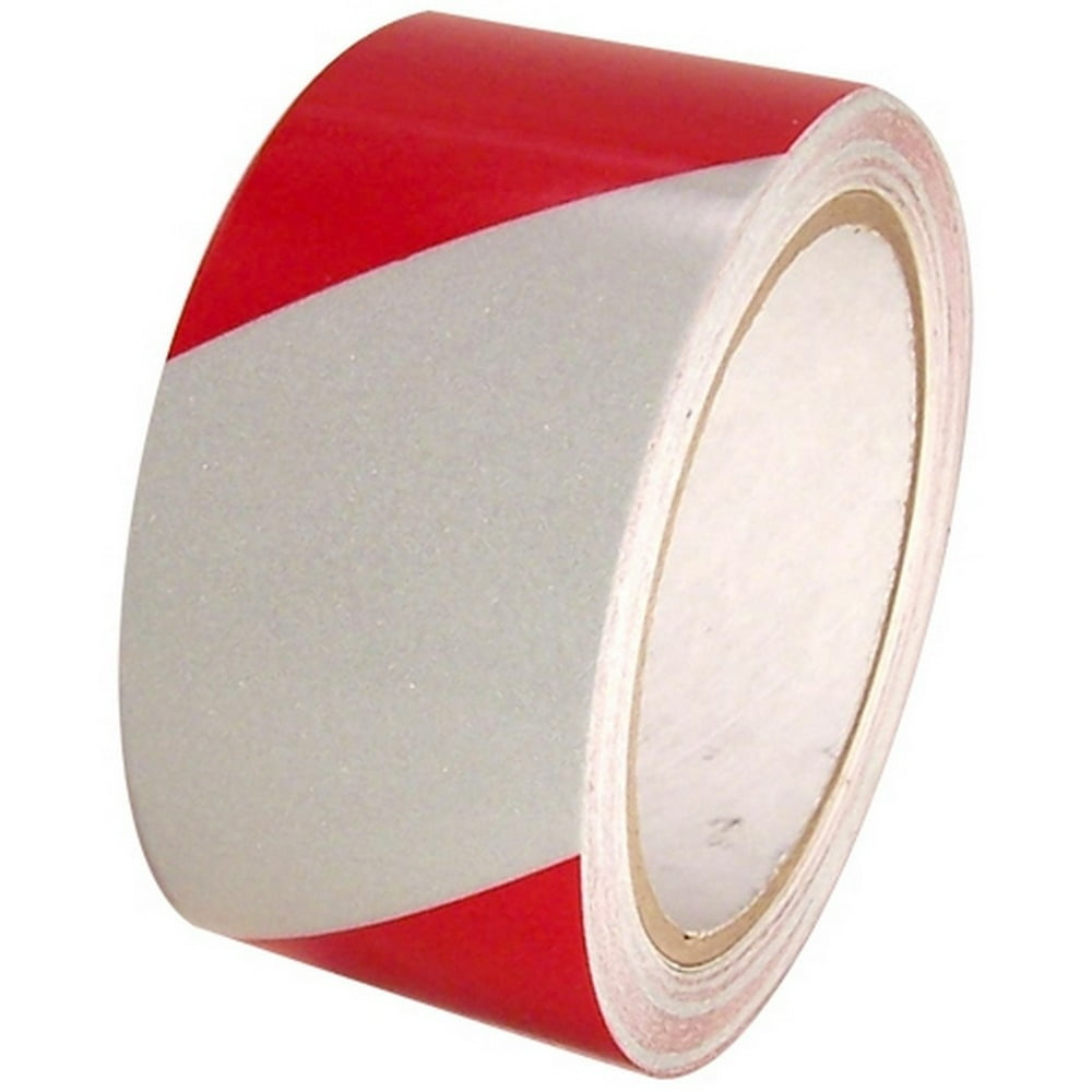 Red/White Hazard Safety Reflective Tape 2" X 30 Ft Roll