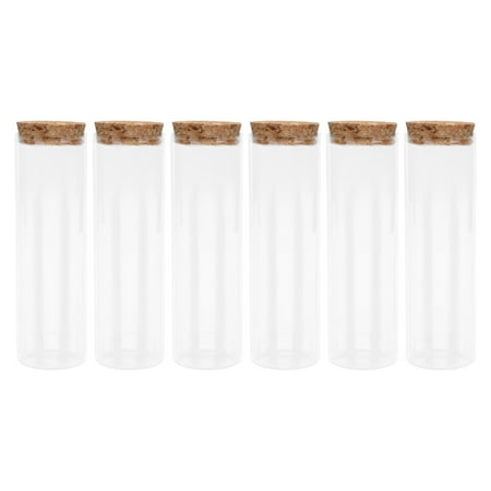 

FRCOLOR 6Pcs Transparent Glass Bottle with High Borosilicate Cork Test Tube Bottle