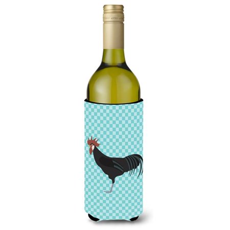 

Carolines Treasures BB8015LITERK Minorca Ctalalan Chicken Blue Check Wine Bottle Beverge Insulator Hugger