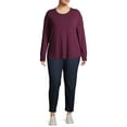 thumbnail image 3 of Terra & Sky Long Sleeve Pullover Relaxed Fit T-Shirt (Women's Plus) 1 Pack, 3 of 7