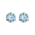 thumbnail image 3 of Clara Pucci 4Ct Natural Swiss Blue Topaz Round Cut VVS1 Screw Back Stud 18k Solid hypoallergenic Gold Designer Earrings For December, 3 of 7