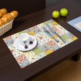 thumbnail image 2 of Placemat, Pioneer Flower Floral Print Pattern Place Mats Table Mat Set Of 2, PVC Washable Placemats for Party Kitchen Dining Decoration, 18x12 Inch, Fade Resistant, 2 of 6