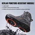 thumbnail image 6 of TREADVAULT Men's and Women's Waterproof Steel Toe Safety Work Boots, Kevlar Puncture-Resistant, Breathable, Anti-Slip, Flexible, 6 of 16