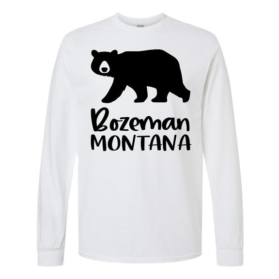 Inktastic Bozeman, Montana Black Bear Silhouette Long Sleeve T-Shirt