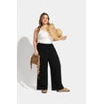 thumbnail image 5 of CASSIE LIZ Pants Plus Size Womens Black Lounge Yoga Pants Knit Palazzo Summer Athletic Pants Casual Workout Wide Leg Pants Fashion Loose Fit Drawstring Exercise Pants with Pocket XL 14W 16W, 5 of 9