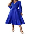 thumbnail image 1 of Long Sleeve A-Line Dress with Ruffled Hem for Women Maternity, 1 of 9