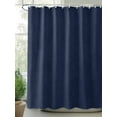 thumbnail image 2 of Fsddascl Solid Dark Blue Shower Curtain Set - Standard 72" x 72" Bathtub Curtain with 12 Hooks, Minimalism Abstract Denim Texture Waterproof Fabric Stall Shower Curtains for Bathroom/Bathtub, 2 of 6