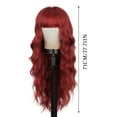 thumbnail image 3 of 26 Inch Red Curly Wig, Synthetic Fiber, for Women, European Style, Party Daily Wear, 3 of 6