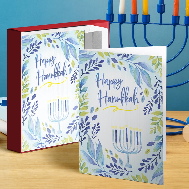 Happy Hanukkah Boxed Cards with Menorah Design photo 4