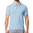 thumbnail image 1 of Camiseta de verano para hombre con solapa y cremallera, color liso, para actividades al aire libre, poliéster, adecuada para el día a día y el entrenamiento (S-XXXL), 1 of 8