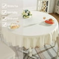 thumbnail image 4 of Heavy Weight Cotton Linen Tablecloth Lace Round Table Cloth for Kitchen Dining Room Tabletop Decoration, 62" - Round, Champagne, 4 of 6