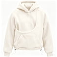 thumbnail image 7 of WULMLEO Pet Pouch Hoodies for Women Cat and Dog Pouch Hoodie Sweatshirt Oversized Comfy Pullover with Large Pockets Beige 2XL, 7 of 7