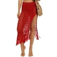 thumbnail image 4 of Leesechin Kimonos for Women Cardigan Solid Swimsuit Bohemian Hollow Weave Tassels Cover Up Bikini Swimwear Beach Cover-Ups Wrap Skirt, 4 of 9