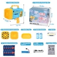 thumbnail image 3 of Wisairt Bubble Machine, 80 Holes Bubble Blowing Toys with Replaceable Nozzles, 2 Bubble Solution and Colorful Lights, Bubble Toys Outdoor Birthday Party, Blue & Yellow, 3 of 10