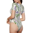 thumbnail image 3 of Naloa Wisteria Flower Women's Short-Sleeved Onesie, One-Piece Swimsuit for Parties, dates, clubs - XX-Large, 3 of 9