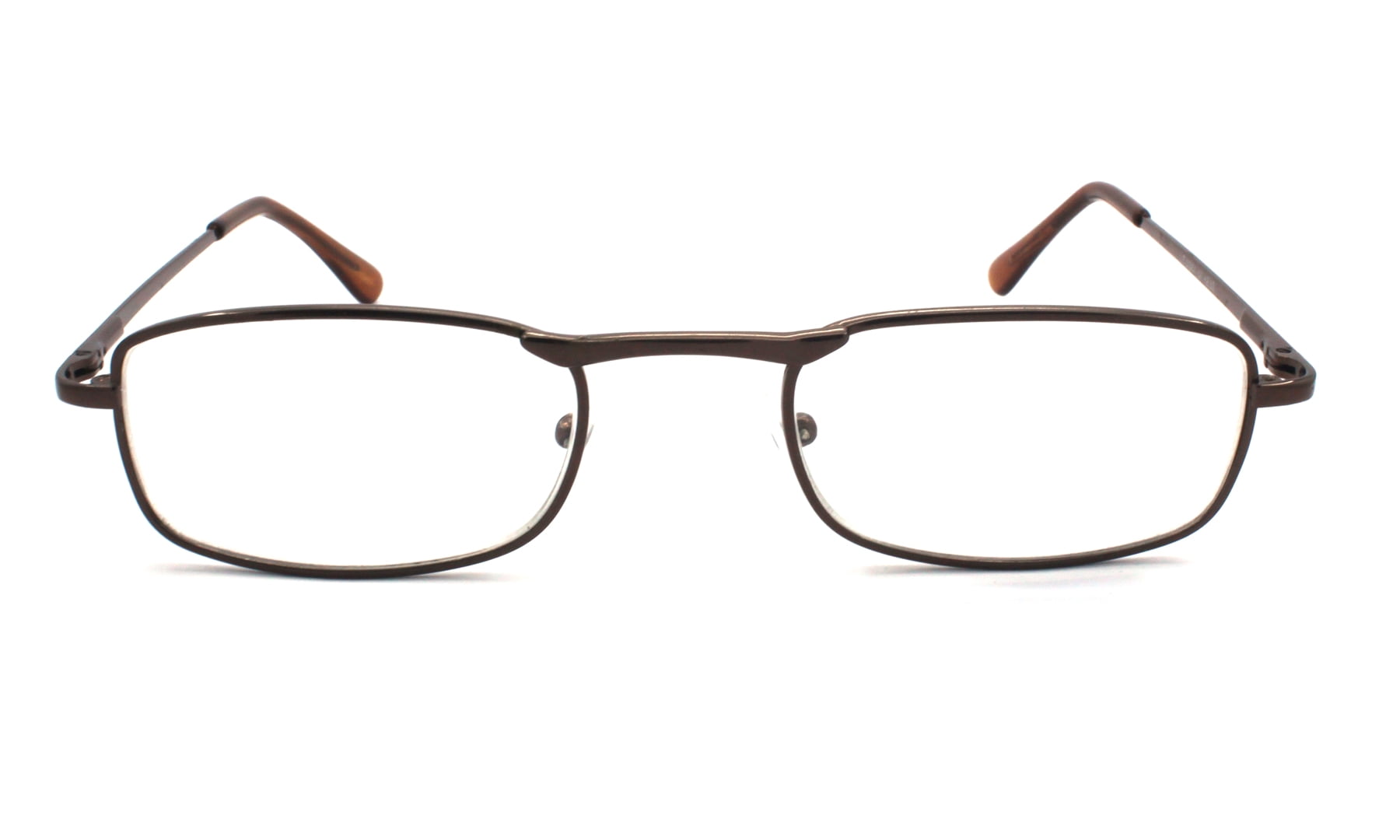 EYE ZOOM 5 Pack Unisex Vantage Metal Reading Glasses with Spring Hinge, Brown, +125