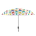 thumbnail image 2 of Colorful Shining Stars Compact Sun Umbrella Windproof Travel Umbrellas for Rain Strong Portable UV Protection, 2 of 8