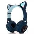 thumbnail image 1 of Auriculares Bluetooth para niños con orejas de gato, auriculares plegables con cable para juegos con micrófono, diadema ajustable, auriculares inalámbricos para adolescentes y niños pequeños, 1 of 3