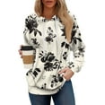 thumbnail image 2 of Hoodies For Women Oversized Winter Cute Sweatshirts Pullover Trendy Fall Clothes, Retro Geometric Print Lightweight Design without Pockets for Fall Winter Comfort,Khaki,S, 2 of 8