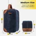 thumbnail image 2 of Toiletry Bag Hanging Dopp Kit for Men Water Resistant Canvas Shaving Bag with Large Capacity for Travel - Navy Blue, 2 of 11