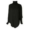 thumbnail image 5 of Pullover Sweaters for Women 2025 Long Batwing Sleeve Turtleneck Button Cable Knit Sweater Tops Fall Winter Outfits, 5 of 6