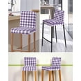 thumbnail image 5 of Purple Checkered Bar Stool Covers Set of 2, Farmhouse Buffalo Plaid Stretch Washable Bar Chair Covers with Backs, Removable Pub Counter Height Chair Cover for Kitchen Dining Room Cafe, 5 of 7