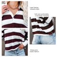 thumbnail image 5 of Blusa de manga larga, camiseta de manga larga para mujer, blusa informal de manga larga con estampado de rayas, probada profesionalmente, 5 of 5