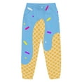 thumbnail image 2 of Girls Boys Pants Elastic Waistband Sweatpants With Melting Ice Cream Cone Pattern Funny Jogging Baseball Style Sports Pants Sky Blue 10-11 Years, 2 of 5