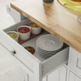 thumbnail image 6 of MSTG Tech Drop Leaf Kitchen Island with Adjustable Shelves, Medium Density Fiberboard White, 51.2 in, 6 of 7