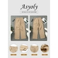 thumbnail image 4 of Asyoly Womens Solid High Waisted Cargo Pants Wide Leg Casual Pants Combat Military Trouser with 6 Pockets US 4-18, 4 of 8