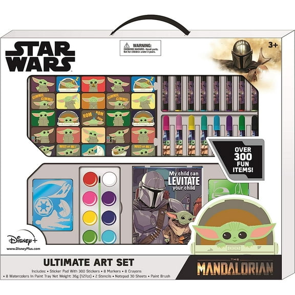 Star Wars Mandalorian Baby Yoda Mega Art Set for Kids with Stickers for Painting Coloring