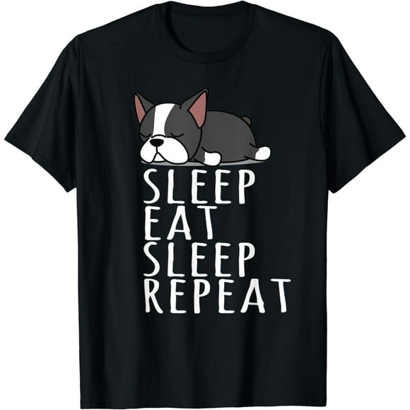 Funny Boston Terrier, Sleep Eat Repeat Nightie T-Shirt