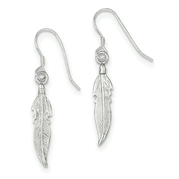 Primal Silver Sterling Silver Feather Earrings