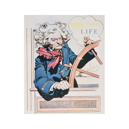 Cover of Life Magazine Featuring a Caricature of Mark Twain as the Pilot of a Paddle-Steamer, 1905 Print Wall