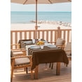 thumbnail image 2 of 60x84 Inch Outdoor Tablecloth with Umbrella Hole Zipper Rectangle Brown Beige Striped Rectangular Tablecloths Outside Waterproof Modern Farmhouse Retro Lines Patio Table Cloth Cover for Picnic Party, 2 of 8