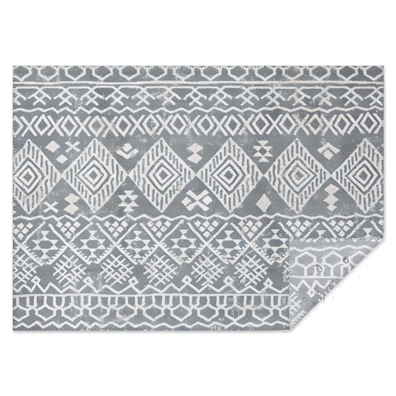 Gray Geometric Diamond Striped Pattern Rectangle Tablecloth 60"x84",Waterproof Polyester Rectangle Table Cloth, Wipeable Spillproof Polyester Tablecloth for Dining, Camping, Indoor and Outdoor