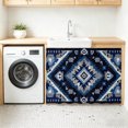 thumbnail image 3 of Boho Navy Blue Grey Sink Skirt 11"Wx13"L,Dustproof Under Sink Curtain with Self Adhesive Tape,Ethnic Geometric Southwestern Vintage Cabinet Curtain Cover for Bathroom Vanity,Kitchen Storage Shelf, 3 of 9
