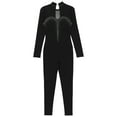 thumbnail image 5 of Manyakai Women Rhinestone Gymnastics Unitard One Piece Dancewear Ballet Leotard Ice Skating Jumpsuit Black M, 5 of 7