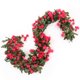 thumbnail image 3 of Nvzi 4 piezas (26 pies) de enredadera de rosas artificiales, corona falsa de rosas de seda, enredadera colgante para fondo de fiesta de bodas, decoración (9 cabezas, rojo), 3 of 5