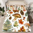 thumbnail image 2 of Homewish Hello Fall Queen Sheet Sets,Rustic Mushroom Maples Flat Sheet,Tropical Plam Leaf Queen Fitted Sheet For Men Women,Ultra Soft Home Decor,4 Pieces, 2 of 7