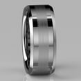 thumbnail image 4 of Tungsten Rings for Men Wedding Bands for Him 8mm Brushed Center Silver, 4 of 5