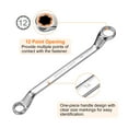 thumbnail image 6 of 2pcs 75 Degree Offset Box End Wrench 14mm x 17mm Metric 12 Point Mirror Chrome Plated Alloy Steel Double Box Wrenches Long Industrial Grade Torx Box Wrench Repair Tool, 6 of 8