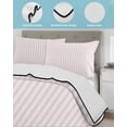 thumbnail image 4 of Quilts Twin Size Bedding Set, Pink Vertical Striped Lightweight Quilted Comforter, Farmhouse Thin Line Stripes Soft Reversible Bedspread Coverlet with Pillow Covers for All Season, 68" x 86", 4 of 7