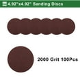 thumbnail image 5 of Unique Bargains 100 Pcs Round Sandpaper 2000 Grit Hook and Loop Sanding Sheets Universal for Automotive Refinishing Woodworking 125x125mm Aluminum Oxide Red, 5 of 7