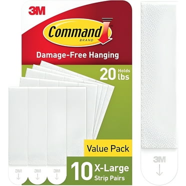 Command Heavyweight Picture Hanging White Adhesive Strips 20 lbs, 10 Piece